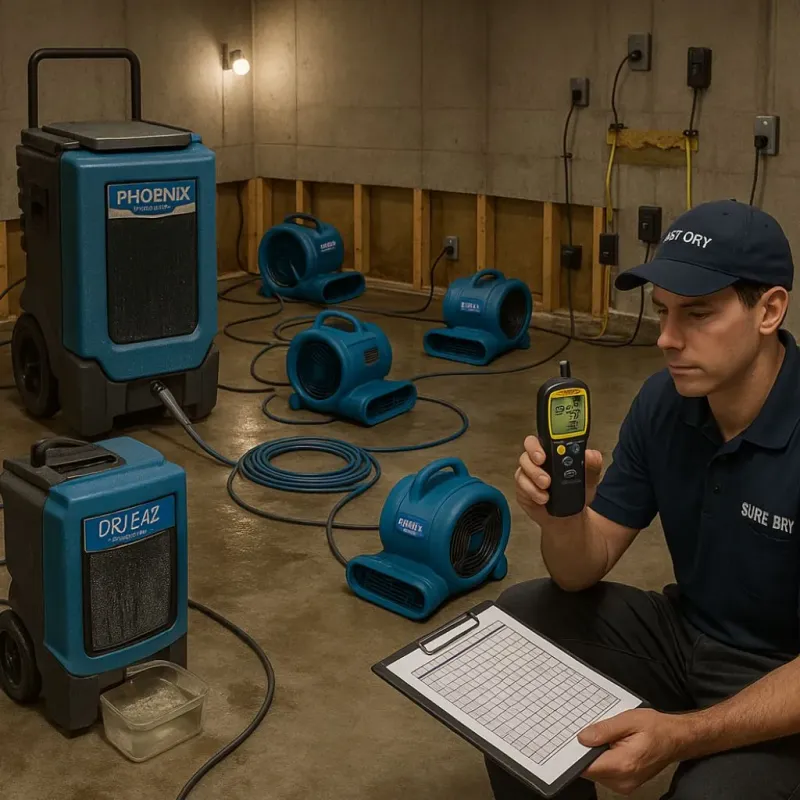 Structural Drying and Dehumidification process in Saint Landry Parish, LA